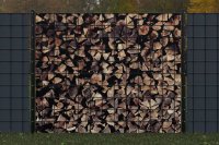 Holzstapel dunkel gemischt Motivsichtschutz zaunblick zb221-043 A