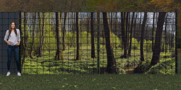 Sichtschutz für Gittermattenzaun Waldstück Moosboden zaunblick zp011 200