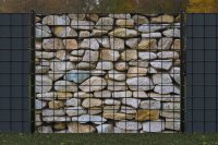 Steinmauer gestapelt grau gelb gesprenkelt Motivsichtschutz zaunblick zb221-050 A