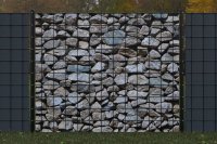 Steinmauer hellgrau gestapelt Motivsichtschutz zaunblick zb221-042 A
